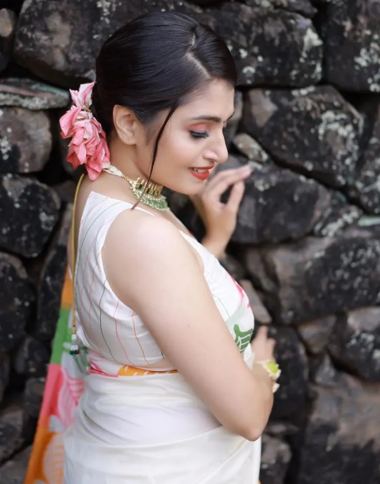 White Silk Woven Sarees