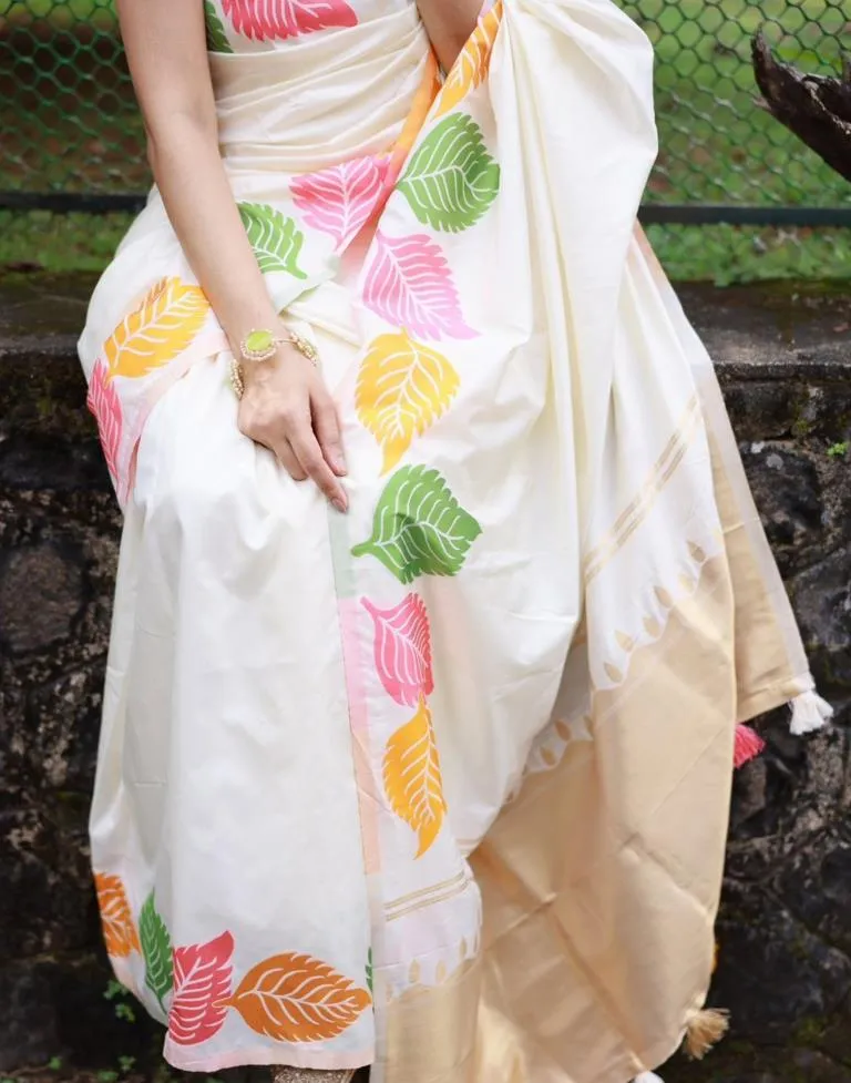 White Silk Woven Sarees