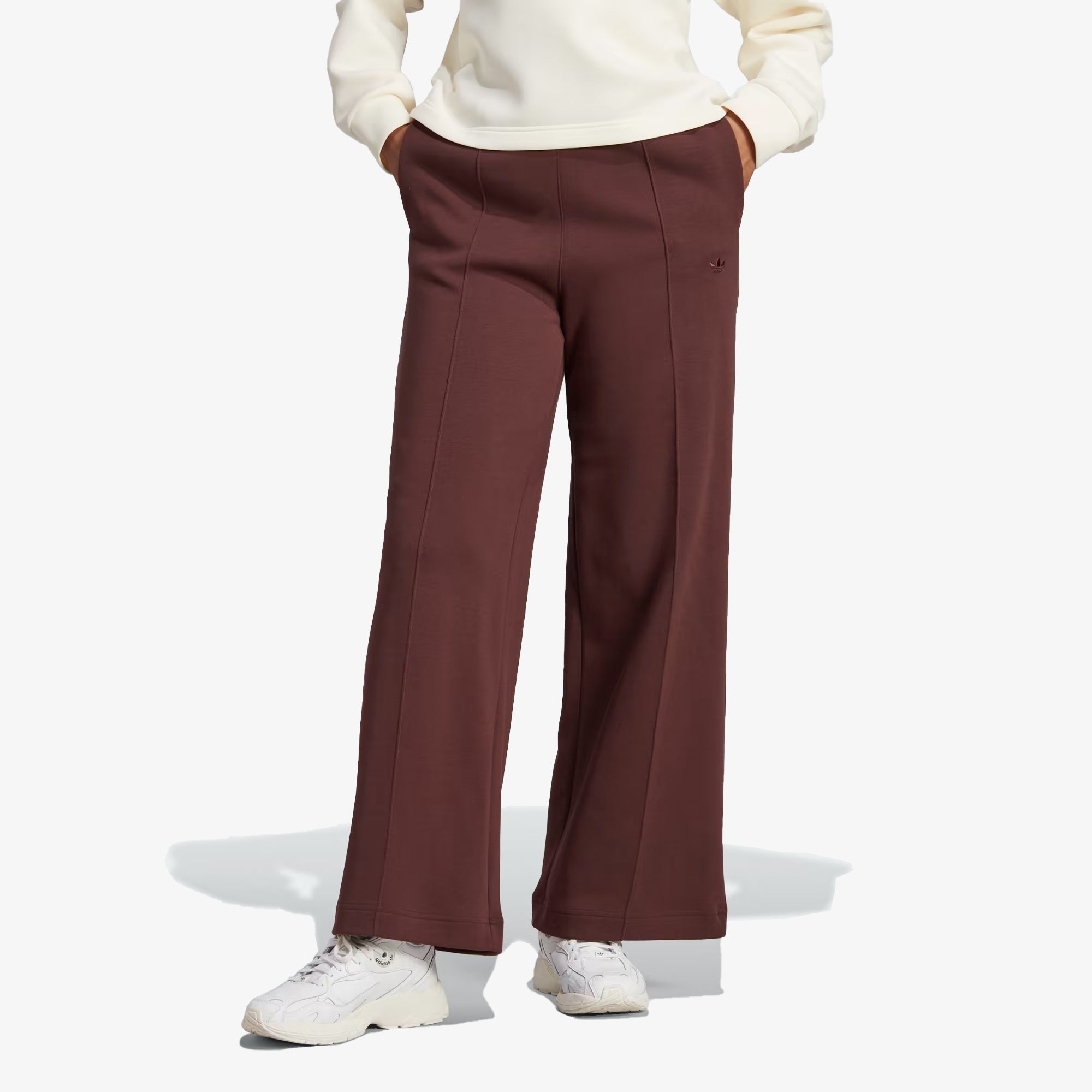 WMN'S PREMIUM ESSENTIALS WIDE-LEG PINTUCK PANTS 'BROWN'