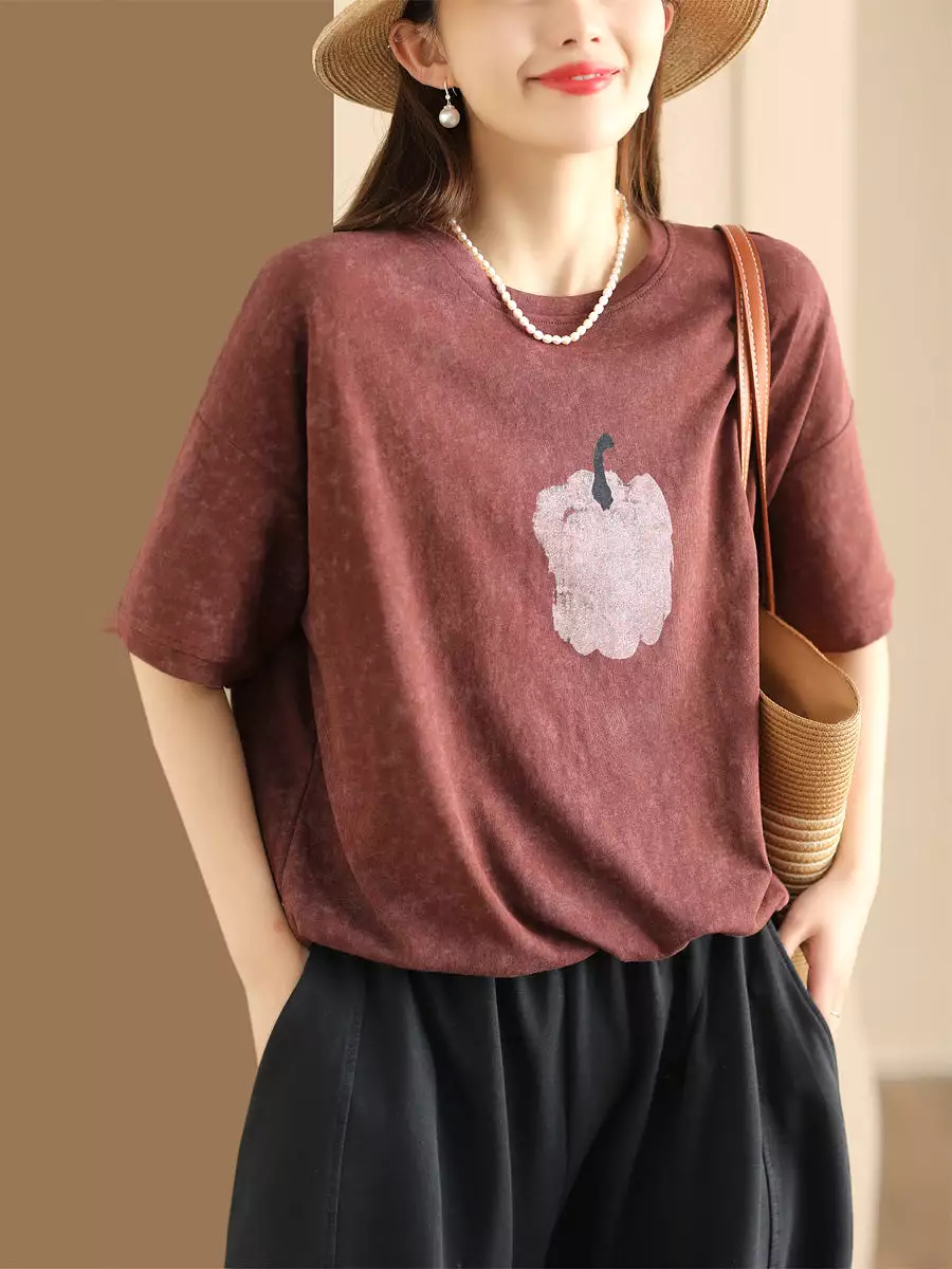 Women Summer Casual Drawstring Hem Cotton Shirt KL1040