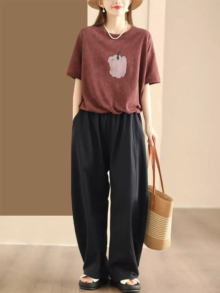 Women Summer Casual Drawstring Hem Cotton Shirt KL1040