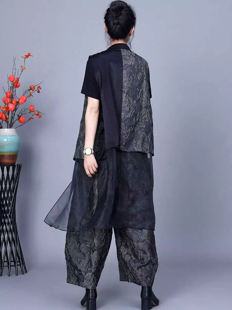 Women Vintage Flower Print Spring Loose Harem Pants PA1018