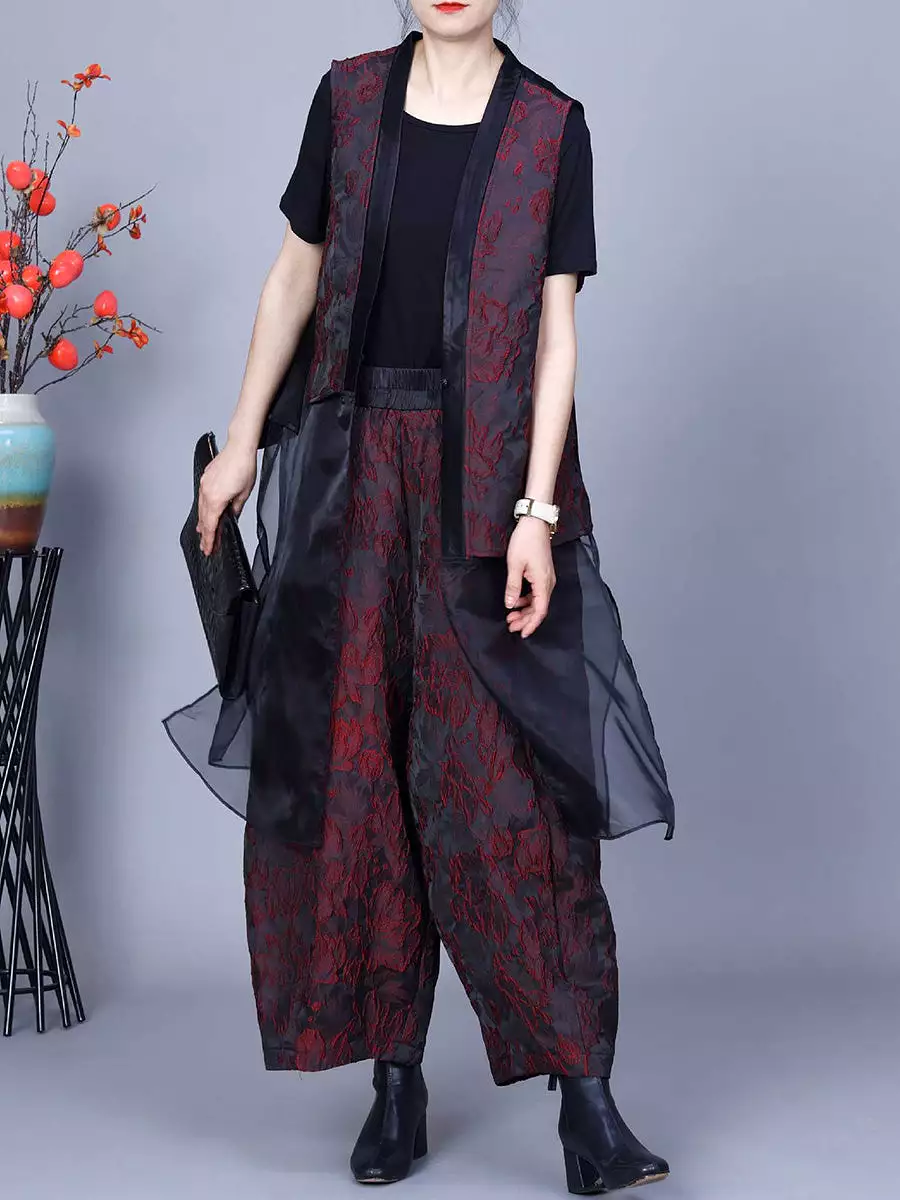 Women Vintage Flower Print Spring Loose Harem Pants PA1018