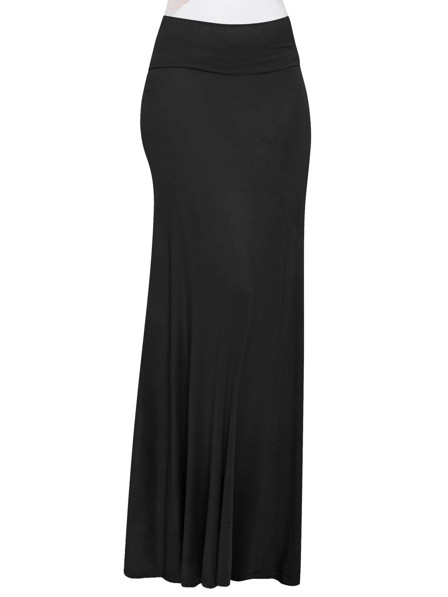 Womens Fold-Over Maxi Skirt