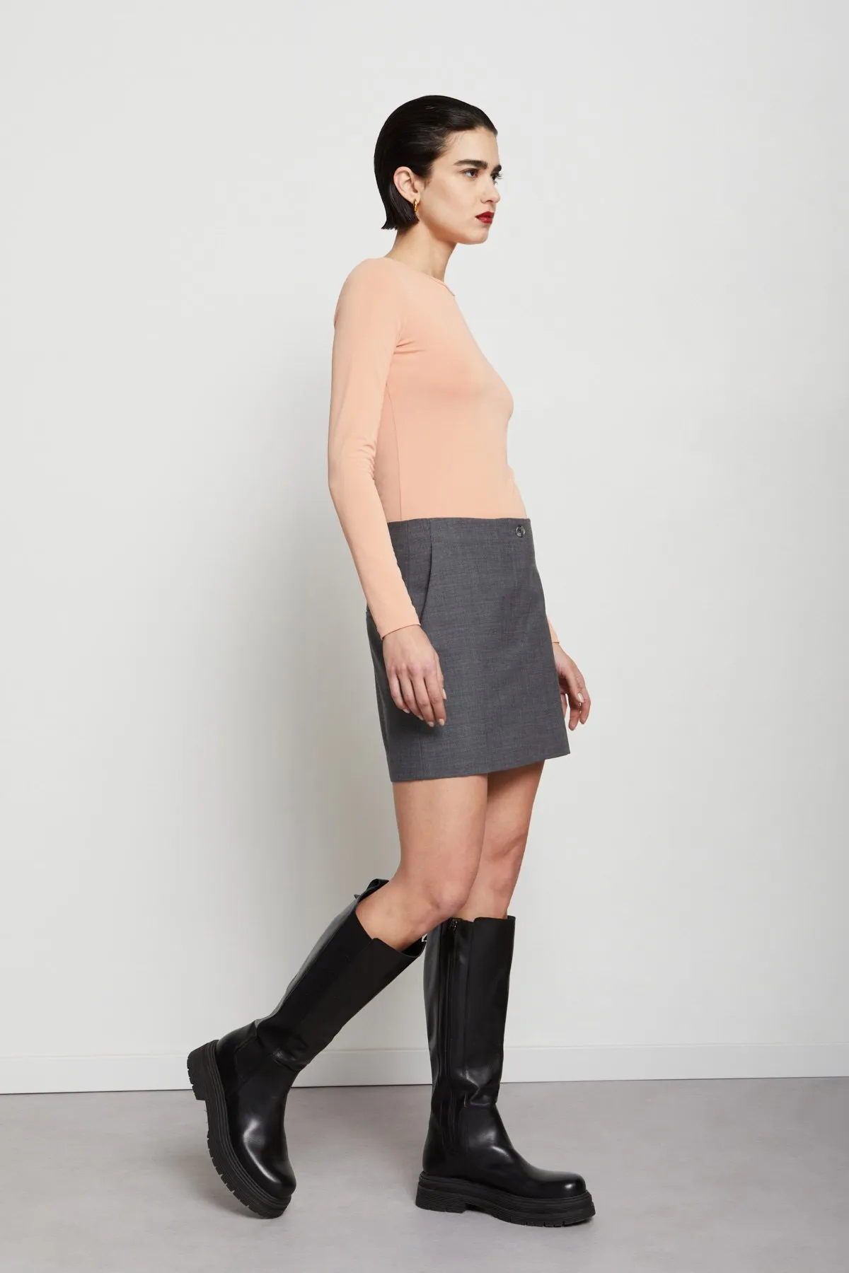 Wool-blend skirt