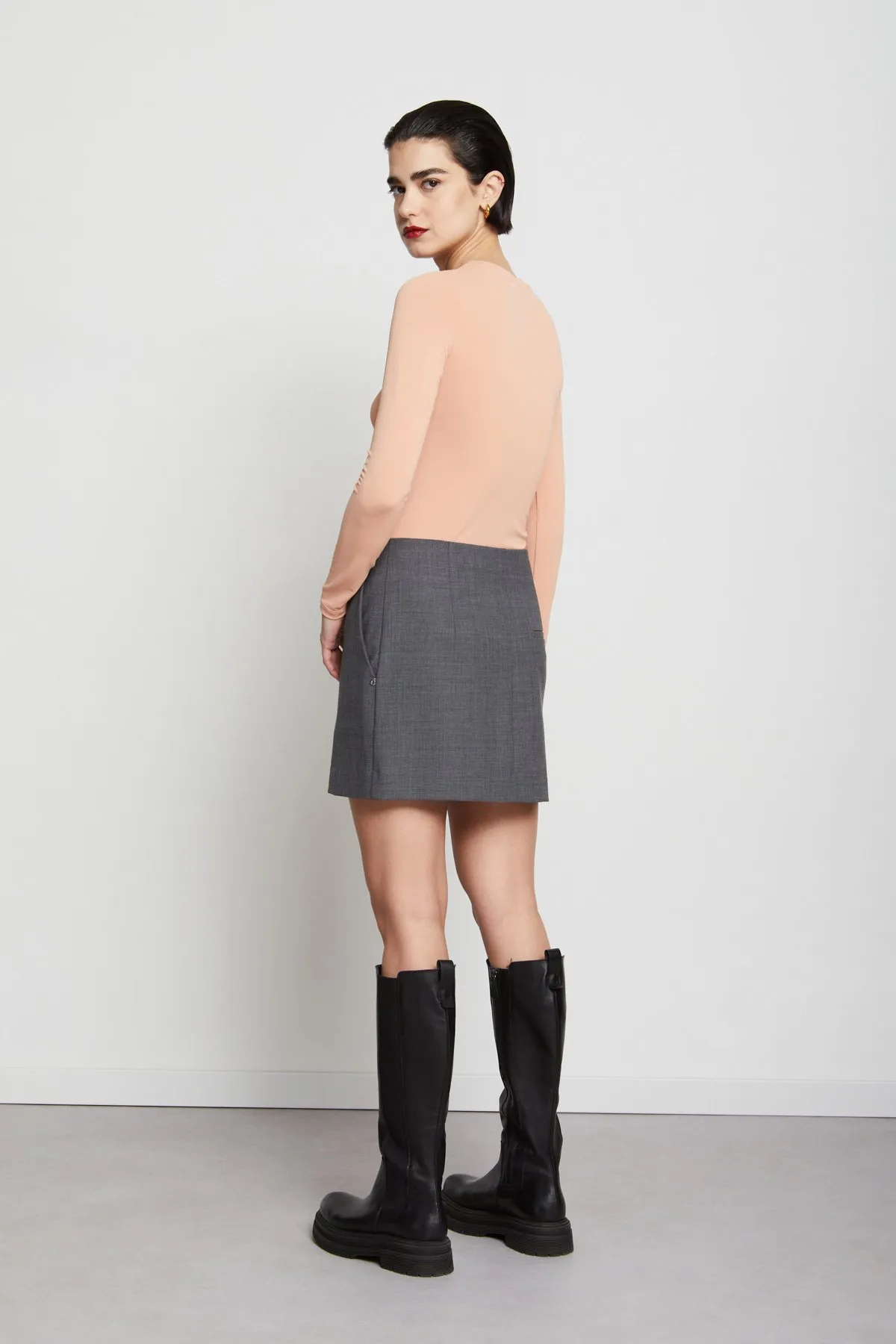 Wool-blend skirt