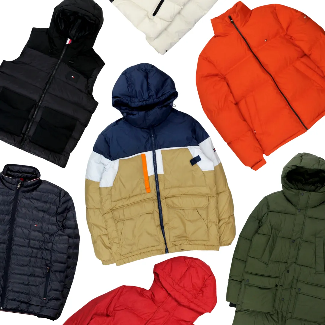 x6 Men's Mixed Tommy Hilfiger Colourful Puffer Jackets & Coats Bundle