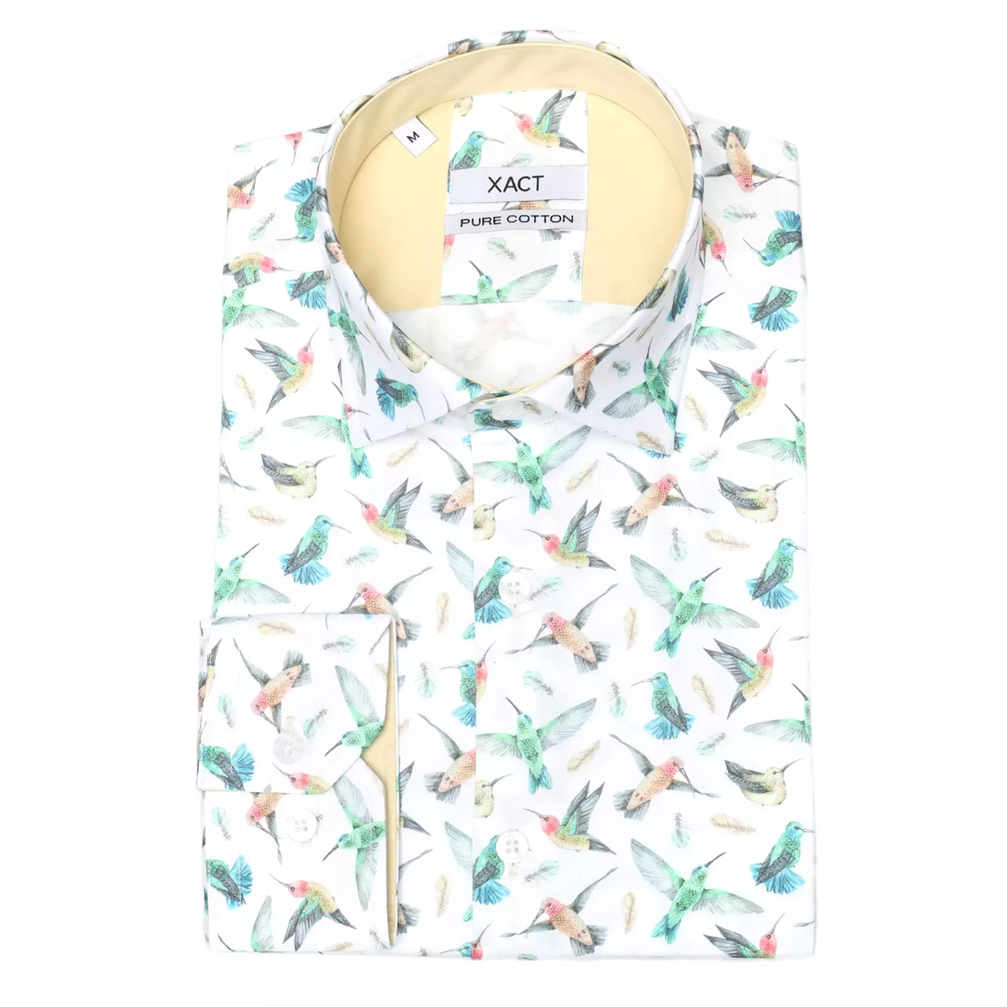 Xact Men's Hummingbird Print Long Sleeved Shirt, Regular Fit