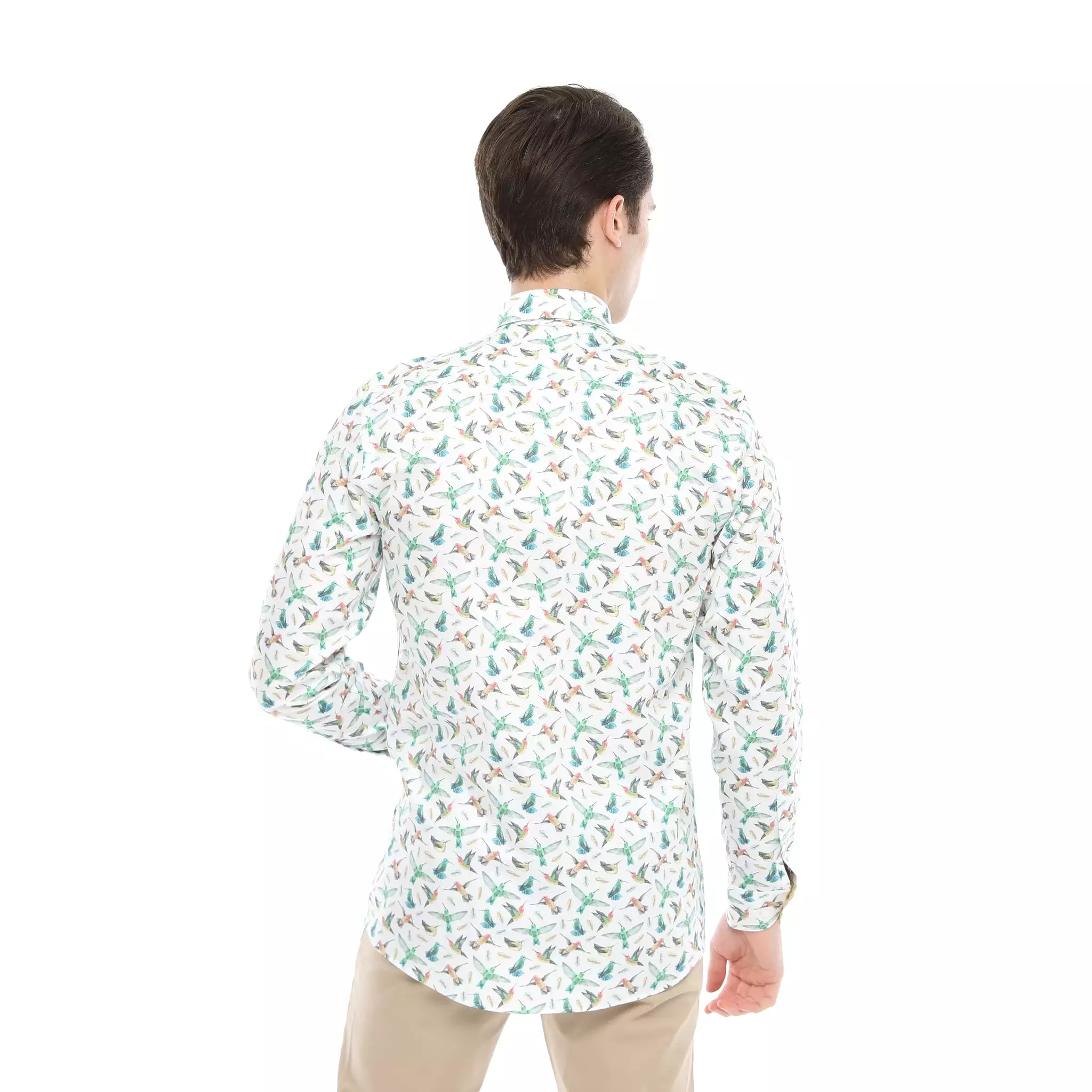 Xact Men's Hummingbird Print Long Sleeved Shirt, Regular Fit