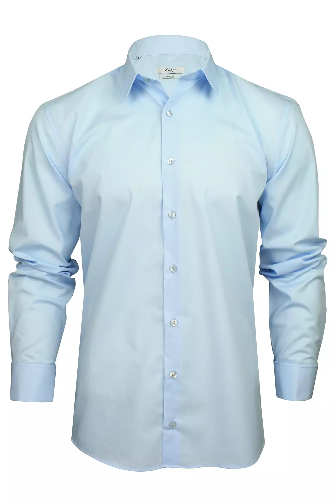 Xact Men's Plain Poplin Formal Shirt with Double/ French Cuff and Cuff Links